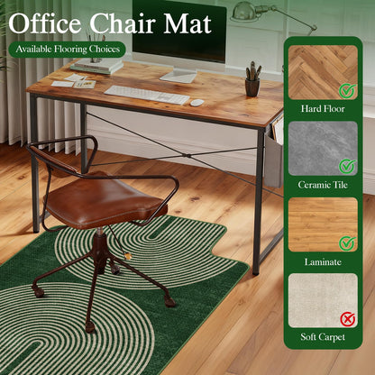 Office Chair Mat for Hardwood Floor & Tile Floor,48"X 60" Heavy Duty Desk Chair Mat for Hard Floors, Under Desk Rug for Rolling Computer Chair,Anti Slip,Low Pile Carpet Protector-Convex Geo Green