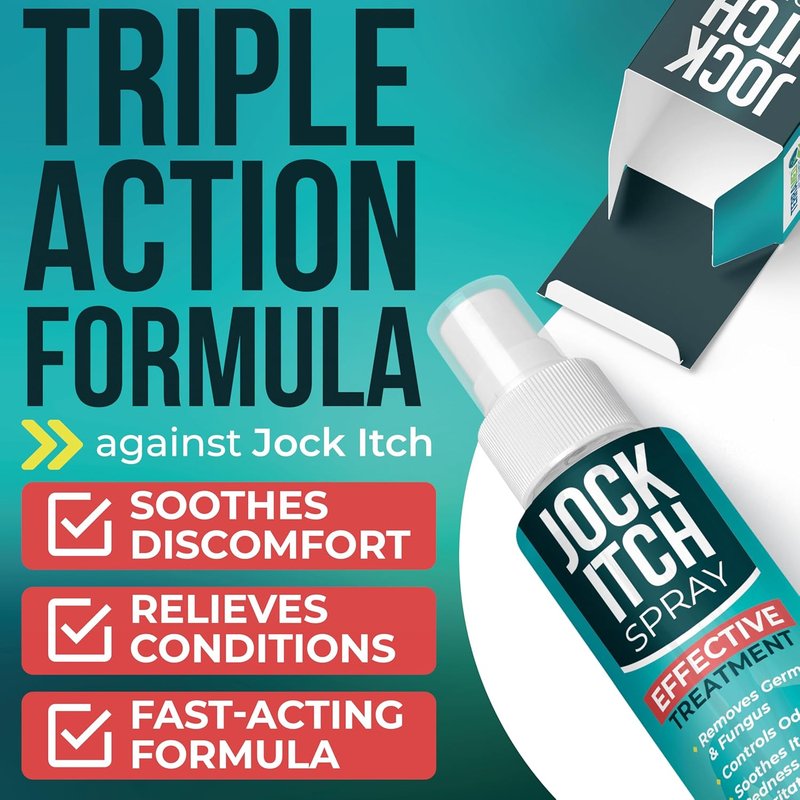 Jock Itch Spray - Antifungal Relief for Itchy Skin | Fast Absorption & Deep Penetration | Soothes Groin & Inner Thighs