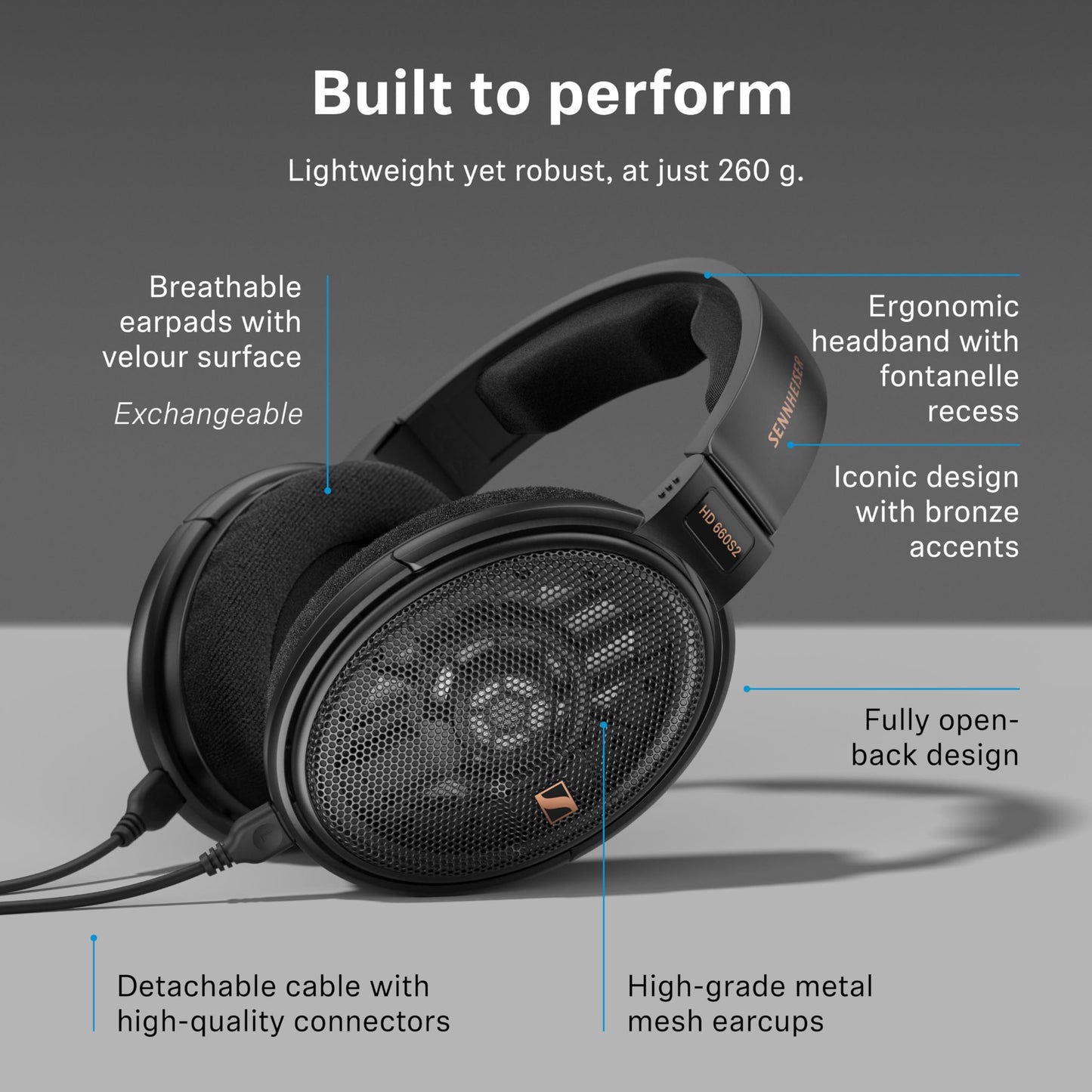 Sennheiser HD 660S2 - Audiophile Open-Back Over-Ear Headphones with Deep Bass Extension and Refined Acoustic Performance, Headphones for PC, Music, Gaming, Podcasts, Premium Black