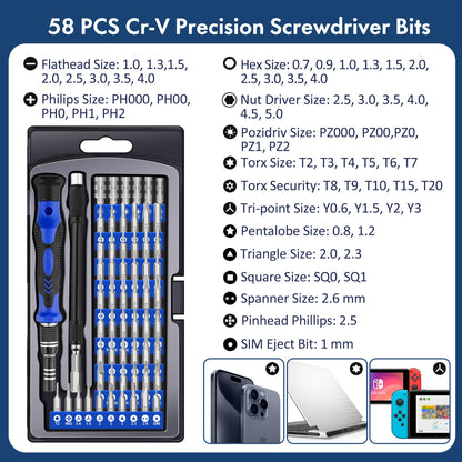 XOOL 132 in 1 Precision Screwdriver Set with Magnetic Driver Kit Professional Electronics Repair Tool Kit for Computer, PC, Mac-Book, Laptop, Tablet, iPhone, Xbox, Game Console