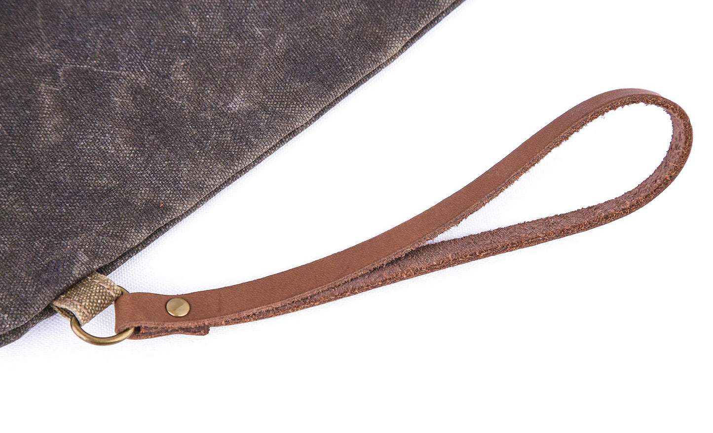 Gootium Waxed Canvas Zip Folio Pencil Pouch - Office Supply Zippered Makeup Bag Multipurpose File Folder - Size 13"x9.4", Olive Drab