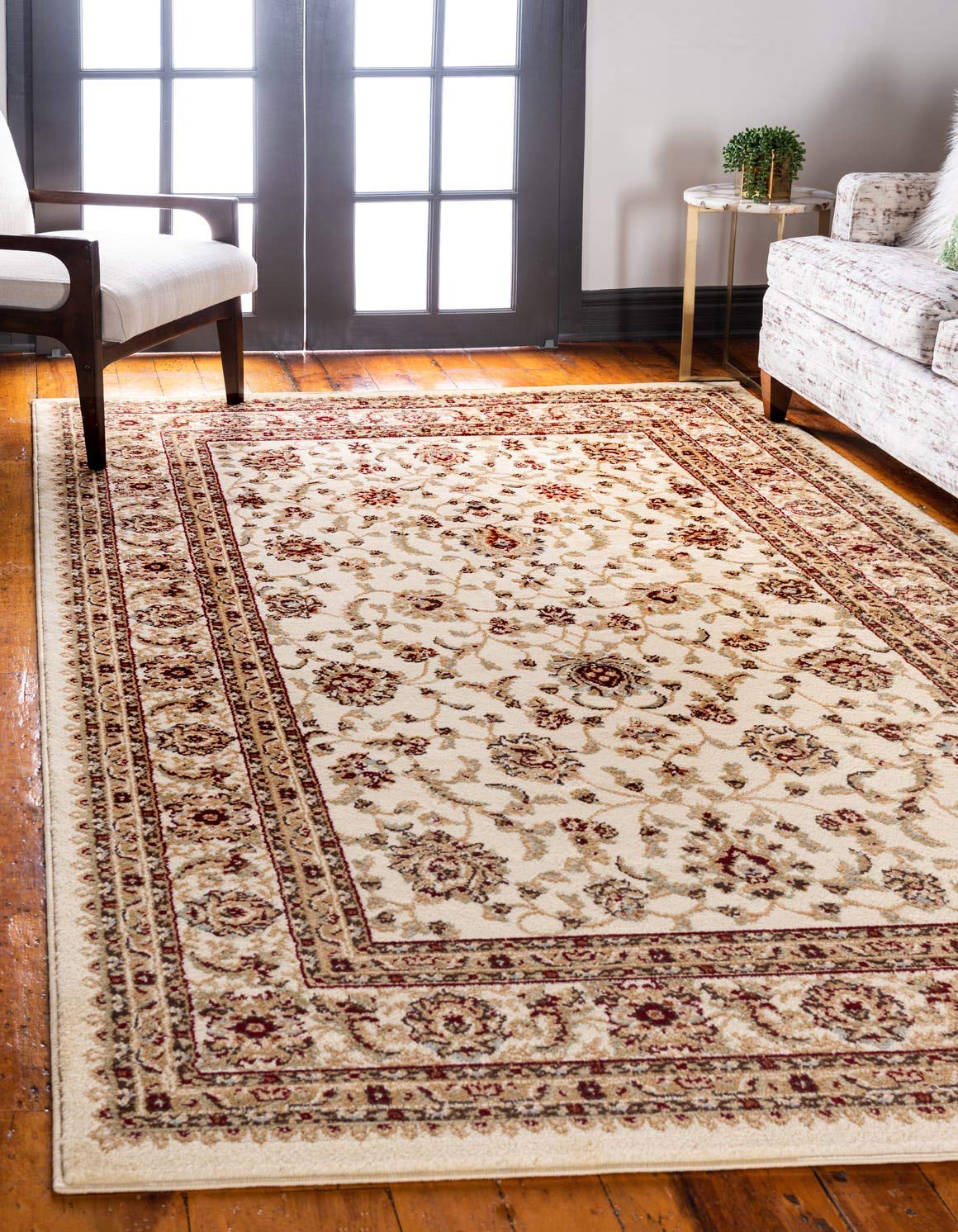 Unique Loom Voyage Collection Traditional Oriental Classic Intricate Design Area Rug (10' 0 x 13' 0 Rectangular, Ivory/Gold)