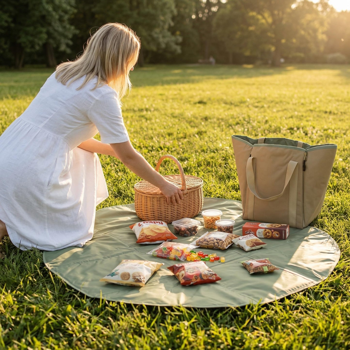 Imaginovelty 2-in-1 Picnic Blanket & Tote Bag - Large Waterproof Outdoor Beach Mat (30L Capacity), Sandproof Foldable Ground Cover for Camping, Park, Travel & Hiking - Portable & Washable