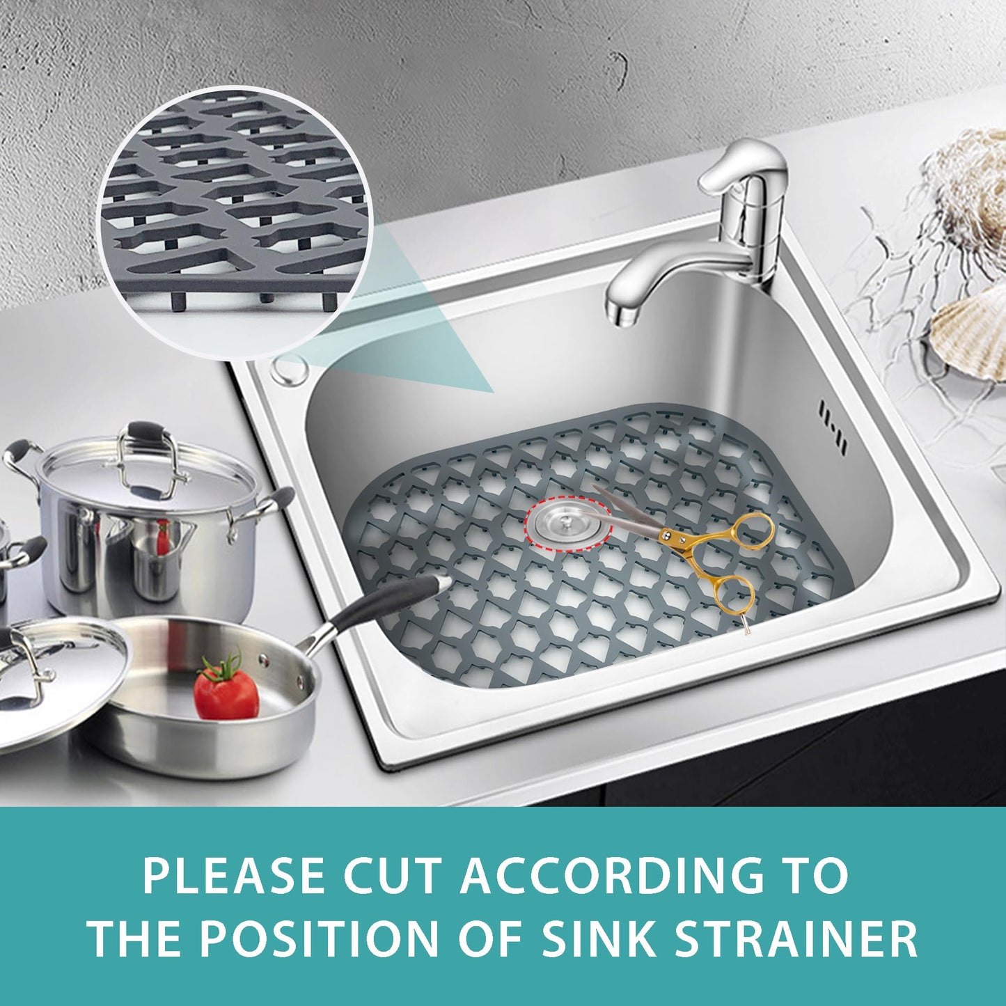 SAMSIER Silicone Sink Protectors Mats (13x11 & 14x12 & 16x12 & 18x16 & 19x14 & 21x16 & 22x13 & 25x16 & 26x14 & 28x14 & 30x16) for Bottom of Kitchen Sink (13”x11”)