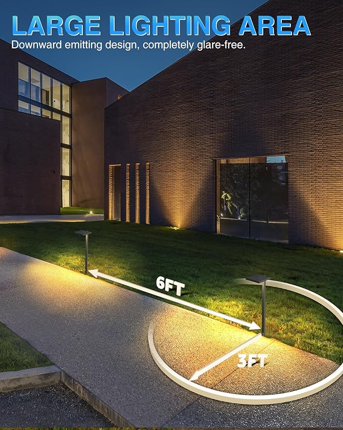 SUNVIE 3CCT Low Voltage Pathway Lights Wired Pathway Lights Outdoor 5W 3000K Anti Glare LED Low Voltage Landscape Lighting Waterproof Landscape Path Lights for Walkway Backyard Garden Patio, 4 Pack