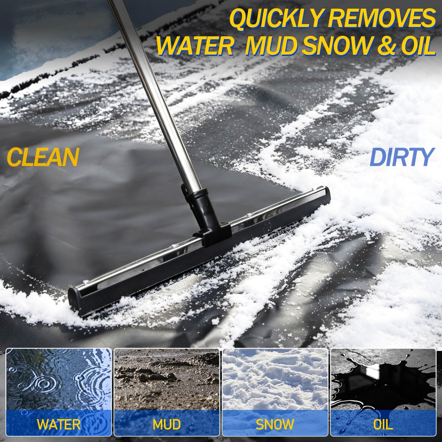 Bamgoten (8'6"× 20'）Garage Mats for Floor,1.2-Inch PVC Raised Edges for Cars SUVs Trucks for Residential Garages, Parking Lots, Warehouses and Repair Shops, Includes Gloves, Scraper, and Velcro Straps