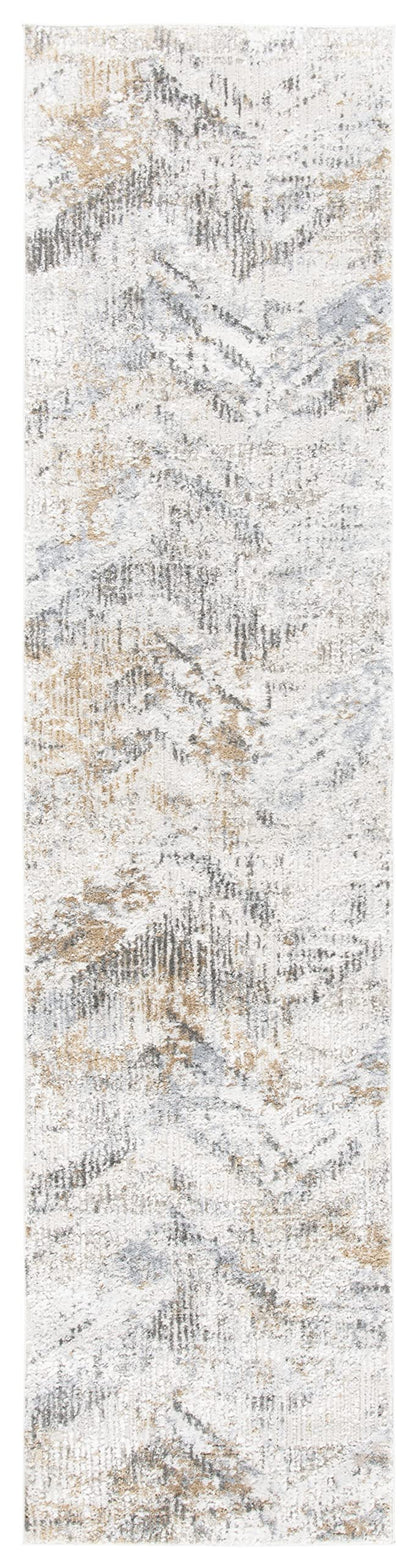 SAFAVIEH Princeton Collection Runner Rug - 2' x 8', Ivory & Grey, Boho Tribal Distressed Viscose Design, Ideal for High Traffic Areas in Living Room, Bedroom (PRN535A)