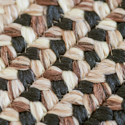 Black Mist Braided Oval Rug 20"x30" - Black & Tan Rustic Rugs for Entryway and Kitchen, Water Absorbing, Machine Washable and Reversible - Both Indoor and Outdoor