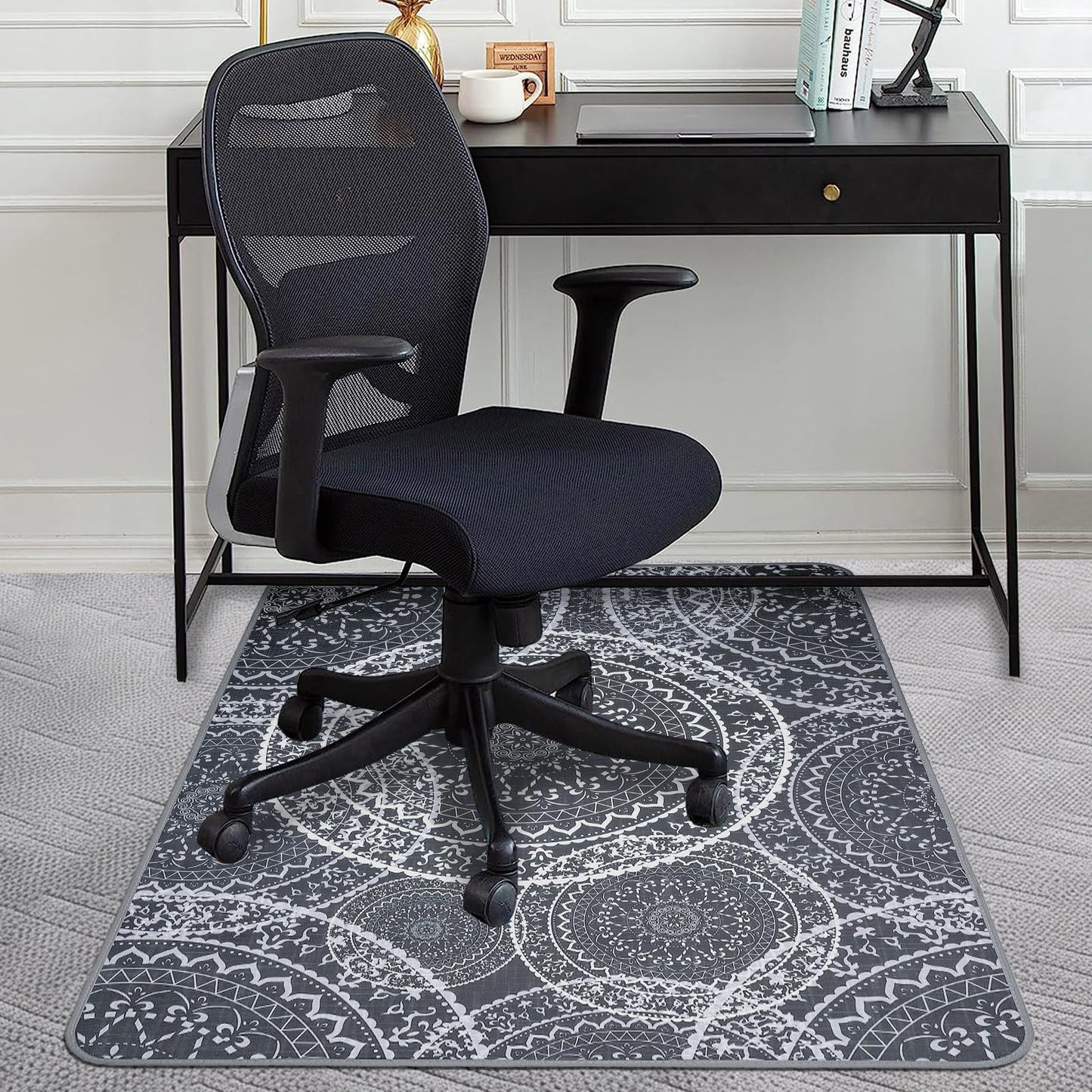 AiBOB Chair Mat for Carpeted Floors, Premium Quality Hard Material, Office Floor Mats for Computer Desk on Carpet, Easy Gride for Chairs, 36x48 Grey