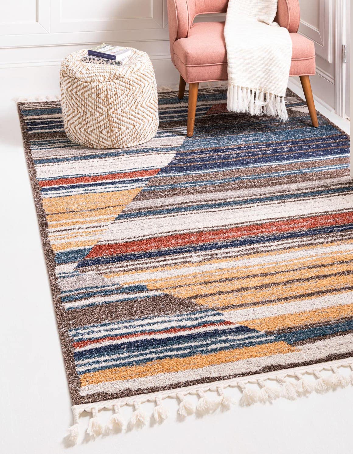 Unique Loom Aramis Collection Area Rug - Zoe (Rectangular 5' 3" x 8' 0", Multi/Blue)