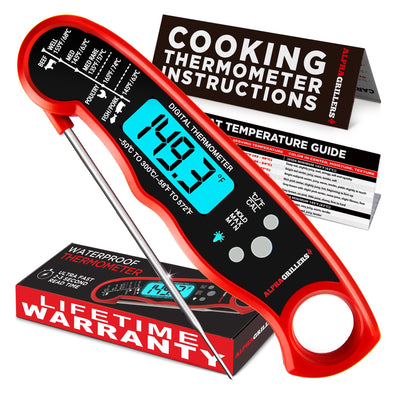 Alpha Grillers Meat Thermometer Digital - Instant Read Food Thermometer for Cooking Grilling Air Fryer Griddle Probe Kitchen Gadgets Essentials BBQ Accessories Grill Gifts for Men Him Dad Birthday