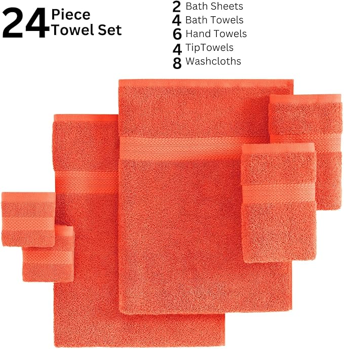 Lane Linen 100% Luxury Cotton Towel Set