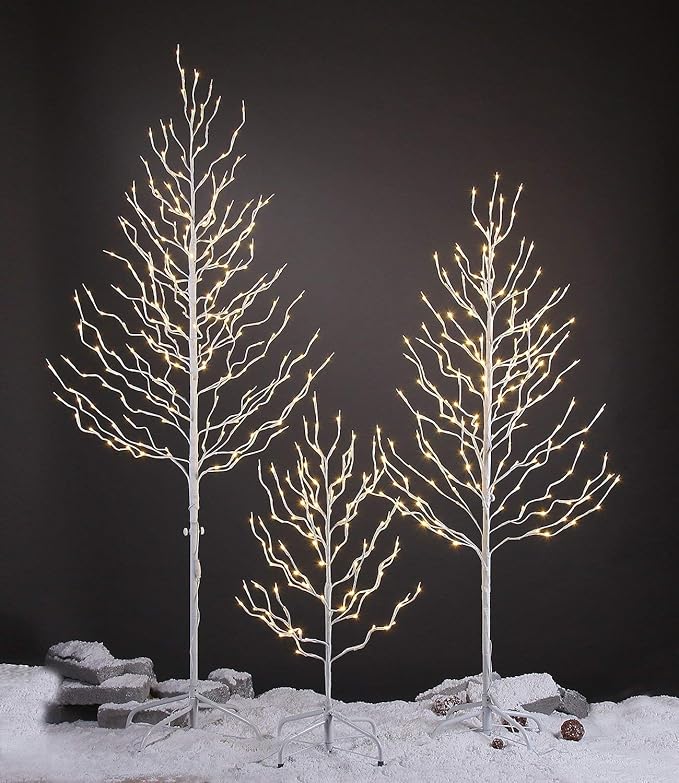 Lightshare Twisted 6FT Warm White Star Light Christmas Tree, White