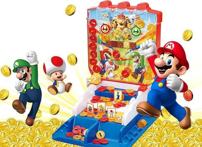 EPOCH Games Super Mario Lucky Coin Game - Tabletop Skill and Action Game for 1-2 Players - Collect Coins Win Prizes and Have Fun!