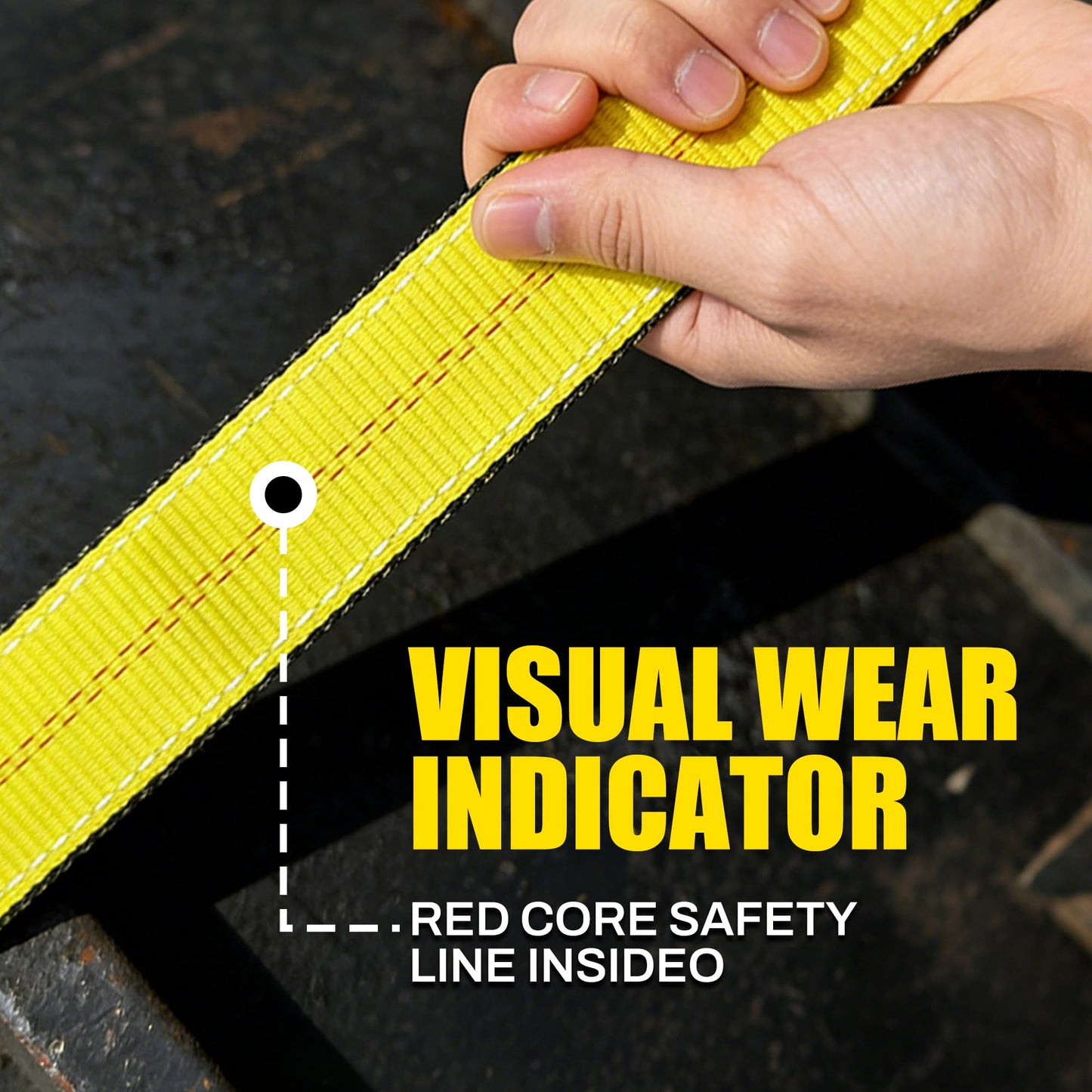 2''x 10FT Lift Sling Web Strap/Wear Guard End, Heavy Duty Flat Eye Lifting Sling with 15,000 lbs Reinforced Loops for Tree Saver Lifting Furniture Appliances Machine 2PK