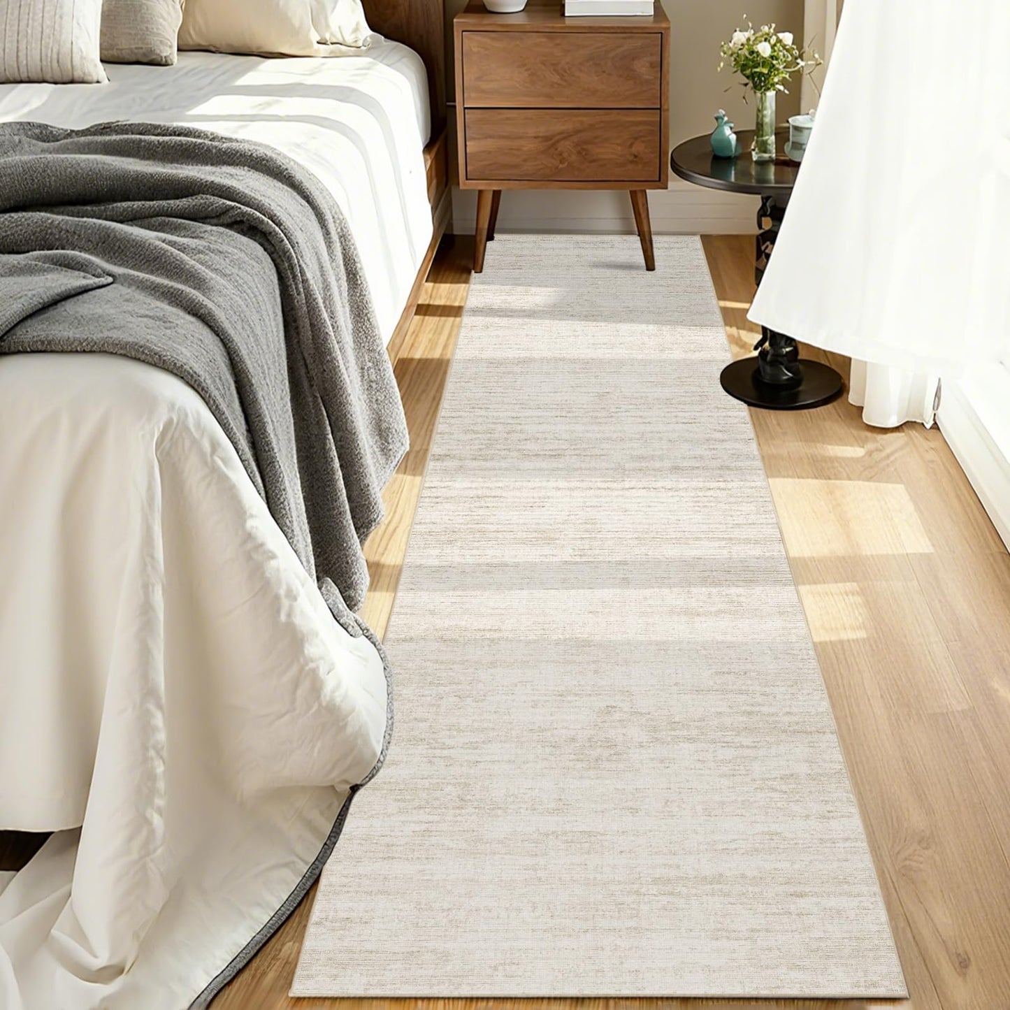 Runners for Hallways 2x8 Kitchen Runner Rugs，Modern Abstract Rug Runners for Entryway，Stain Resistant Washable Runner Rug Non-Slip 8ft Carpet Rug for Bedroom Living Laundry Room（Beige,2'x8'）