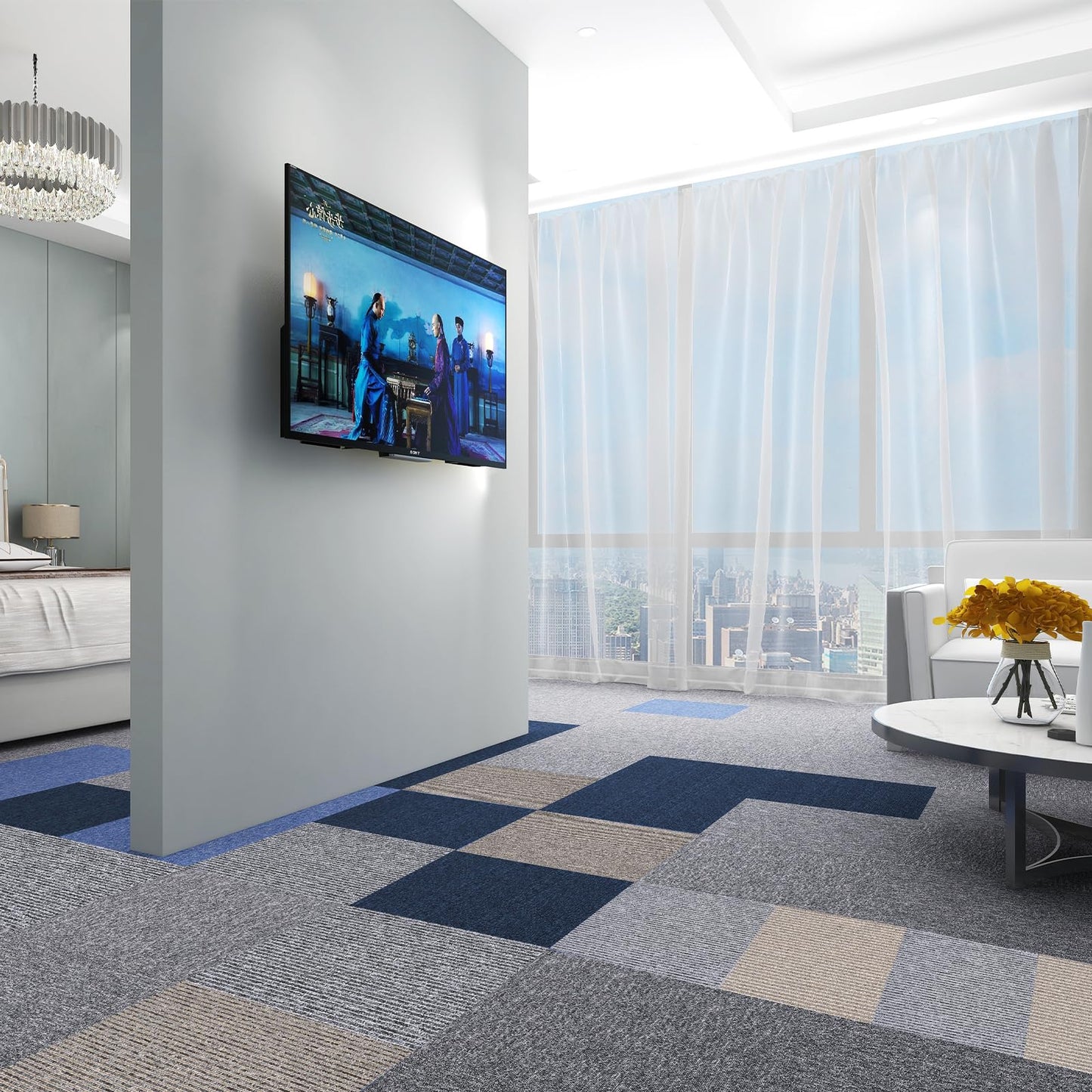 16-Pack 20"x20" Interlocking Carpet Tiles, Non-Adhesive Soft Padded Floor Mat Squares with Seamless Look, for Home Gym Office Indoor Outdoor Use (43 Sq Ft) (Aviv21911)