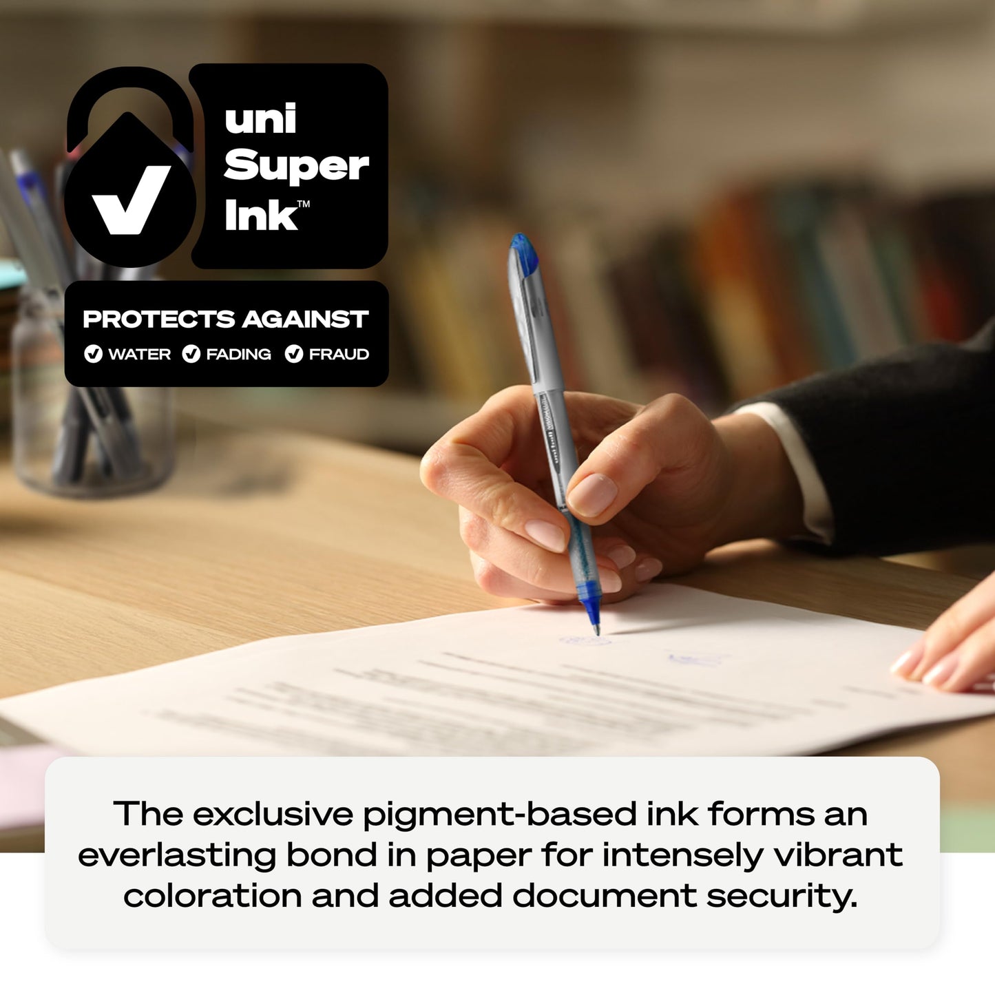 uni-ball® Vision™ Elite™ Liquid Ink Rollerball Pens, Bold Point, 0.8 mm, Black Barrel, Assorted Ink Colors, Pack Of 8