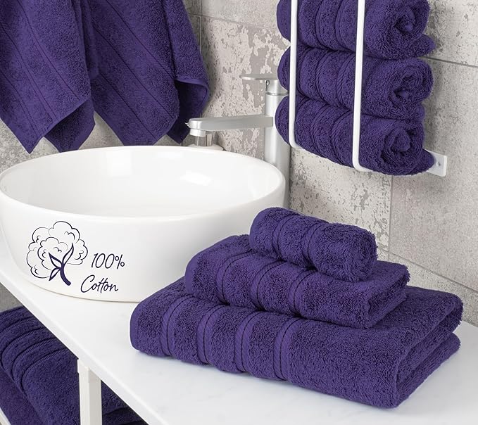 American Soft Linen Premium 3 Piece Towel Set, 1 Bath Towel 1 Hand Towel 1