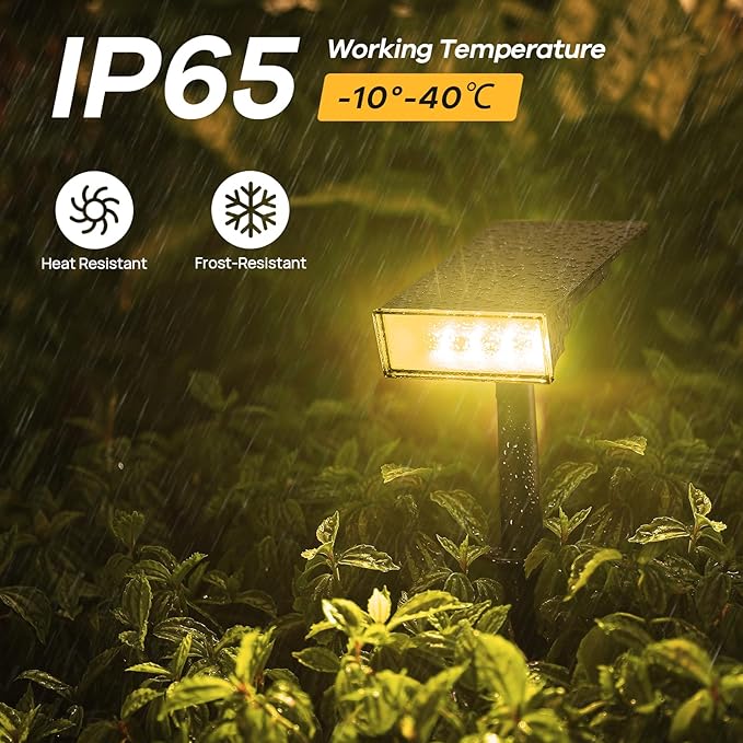 Consciot Solar Spot Lights, Outdoor 3000K Warm White, IP65 Waterproof, Landscape Lights for Yard & Tree House, 4 Pack
