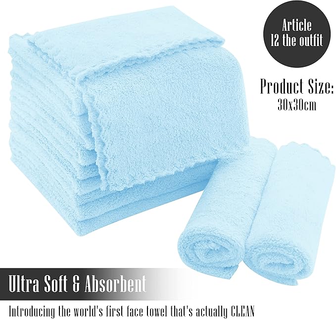 TENSTARS 12 Pack Premium Washcloths Set