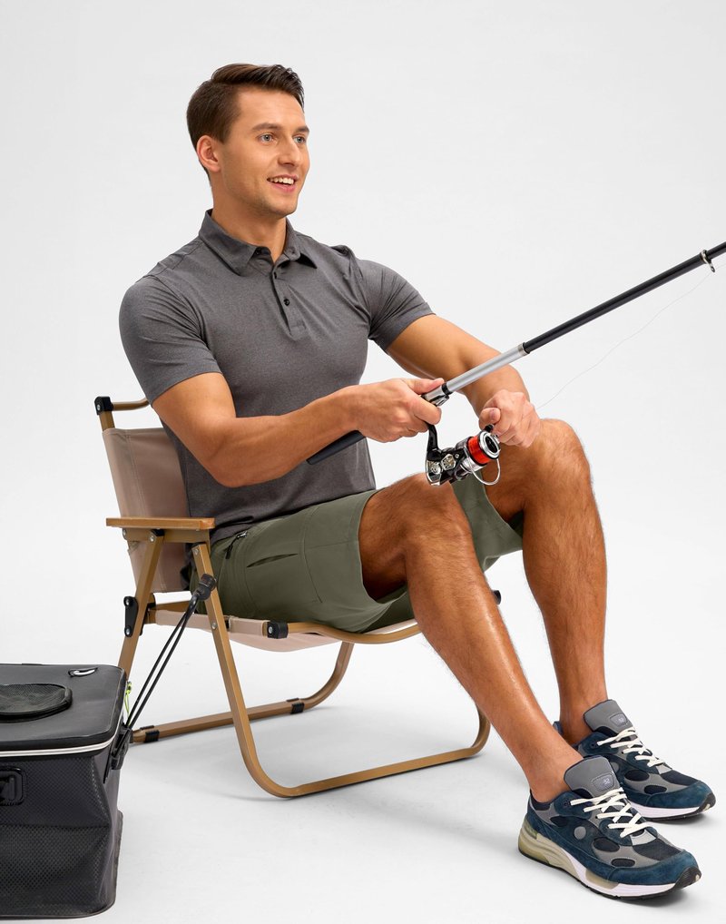 Pudolla Men's Hiking Shorts 11" Lightweight Cargo Work Shorts for Men Summer Travel Golf Casual Outdoor with 5 Pockets(Grey Sage XX-Large)