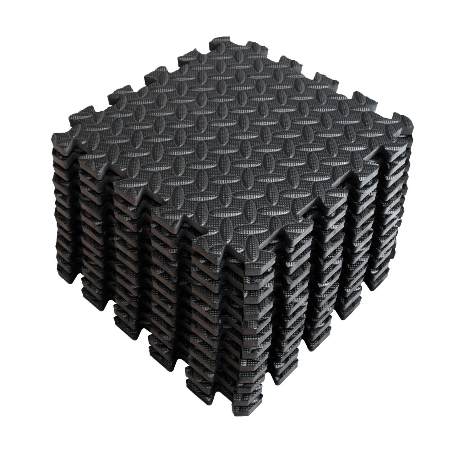 A2ZCARE Puzzle Exercise Mat with EVA Foam Interlocking Tiles - Interlocking Floor Mats for Gym Equipment - Ideal for Home Gym, Aerobic, Yoga and Pilates (Black and Grey (12pcs with Border Tiles))