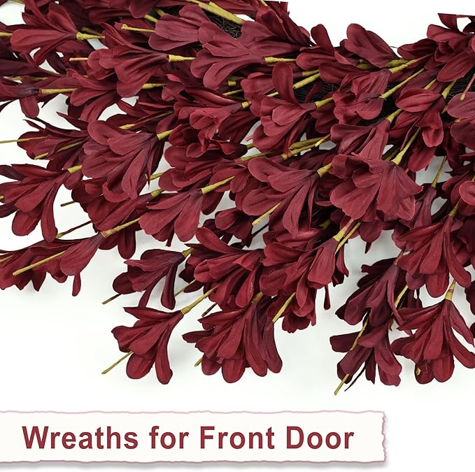 26 Inch Fall Wreaths for Front Door Outside，Realistic Autumn Wreath Outdoor，Large Halloween Thanksgiving Artificial Flowers Wreath，Fall Decorations for Home Harvest Porch Yard Mantle Fireplace Decor