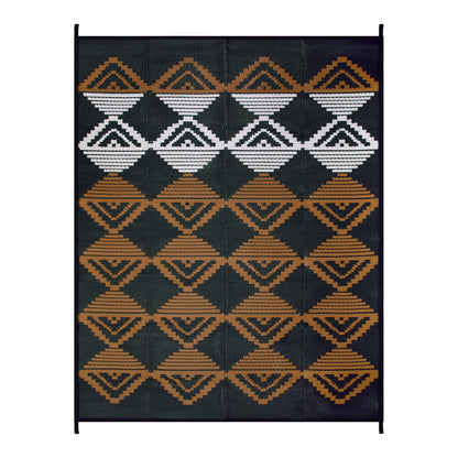 Beeiva Outdoor Rug 8x10 Waterproof for Patio, Reversible Outdoor Patio Rug for Deck, Backyard, RV Camping, Plastic Straw Rug Black Brown