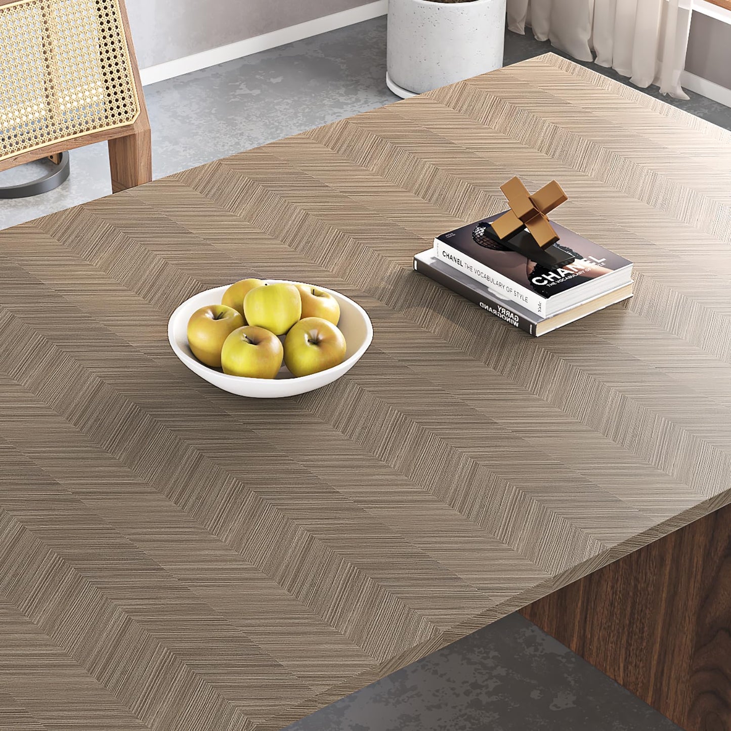 Livelynine 15.8x394 Inch Herringbone Wood Floor Contact Paper Peel and Stick Flooring Waterproof Light Wood Vinyl Roll Self Adhesive Vinyl Wrap Kitchen Stick on Linoleum Flooring Roll Laminate Sheets