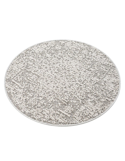 Rugs.com - Outdoor Traditional Rug – 3 Ft Round Light Gray Washable Indoor/Outdoor Rug – Perfect for Patios, Decks, and Porches