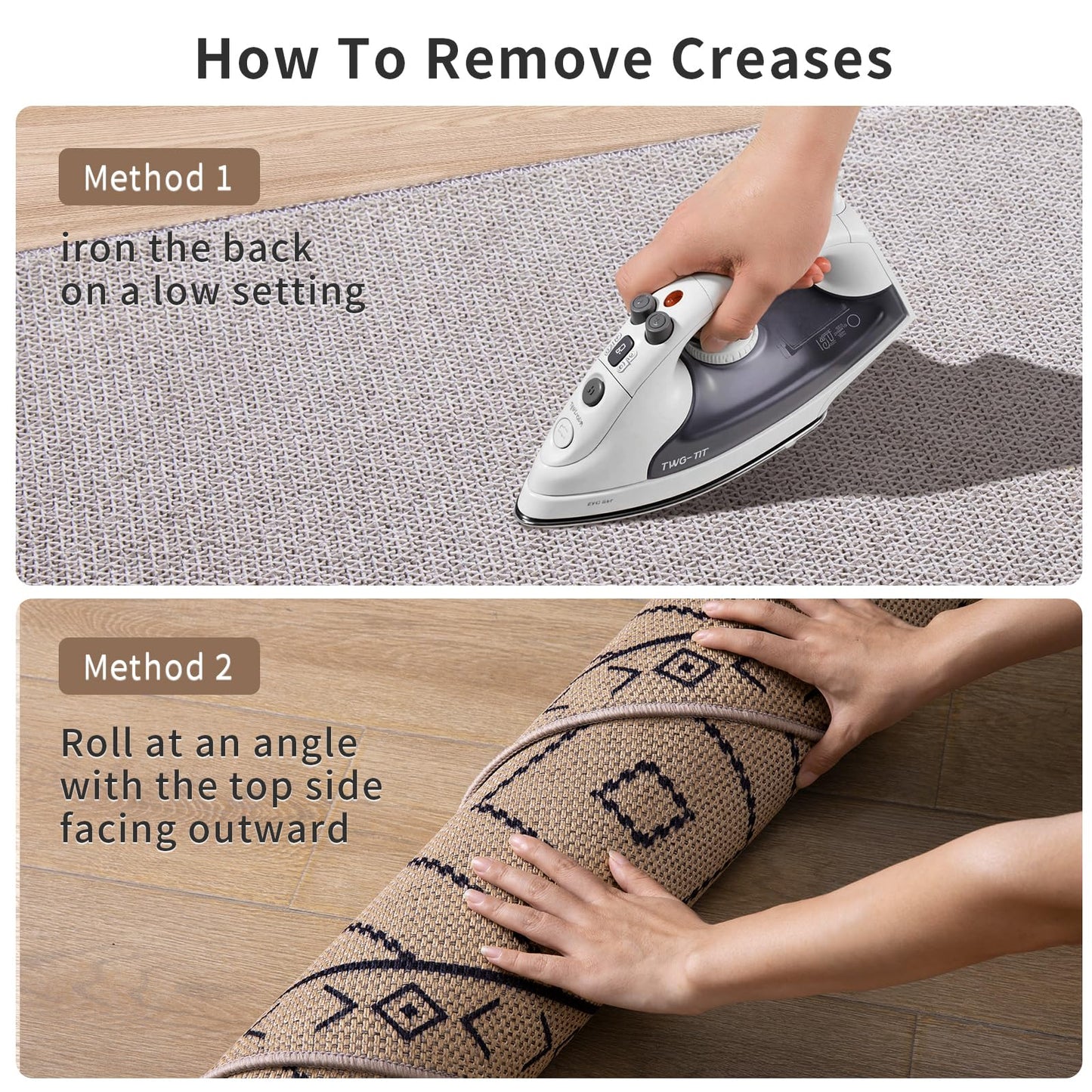 Tangsoo Easy Jute Rug 2x6 Washable Runner Rug for Hallways,Neutral Geometric Ultra Thin Indoor Carpet Runner Farmhouse Long Rnner Mat for Kitchen Entryway Laundry