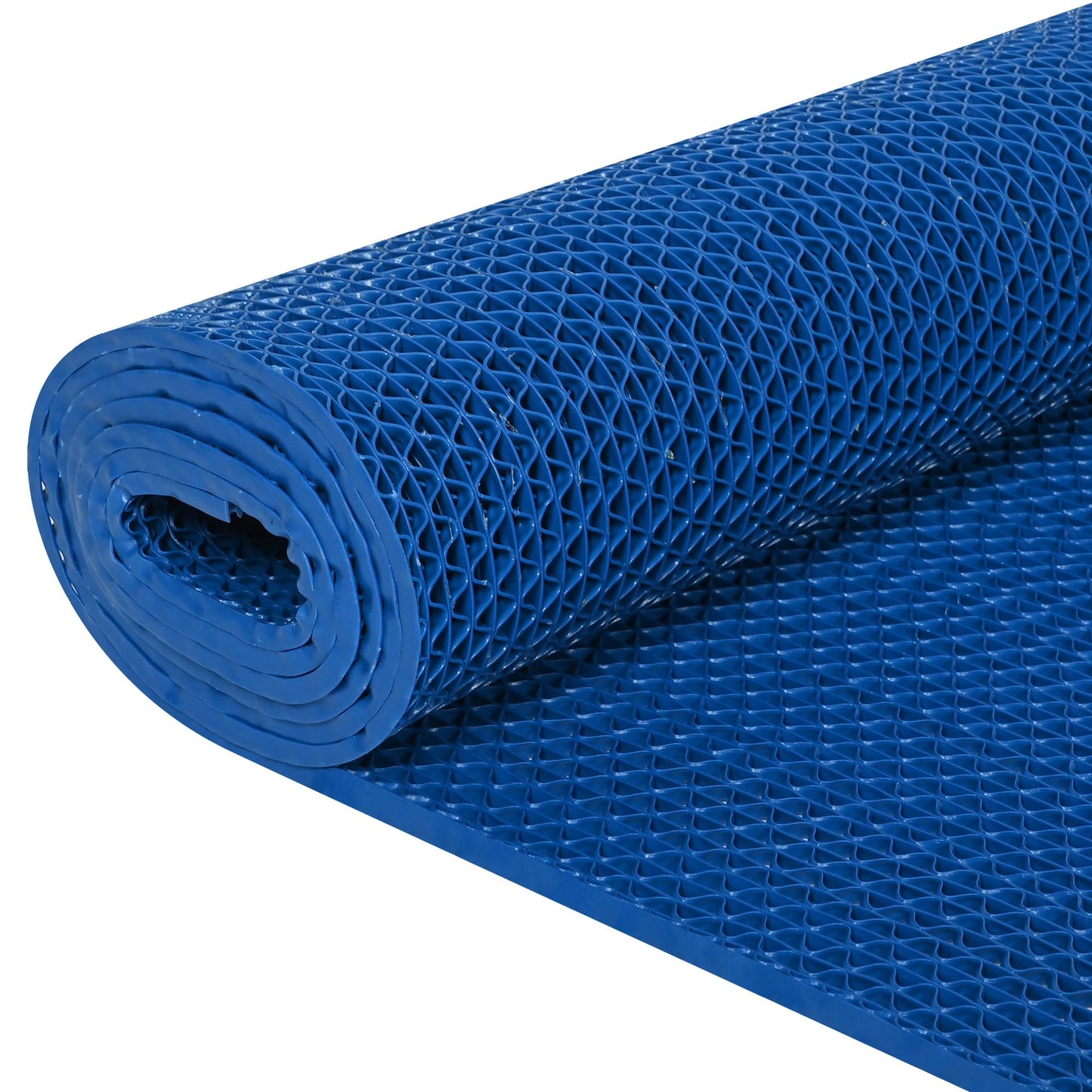 foriy 4'x10' Drainage Floor Mat - Non Slip PVC Mesh Hollow Mat, 1/5" Thick for Commercial Kitchen, Pool, Bathroom, Restaurant, Garage - Wet Area Anti Fatigue Mat (Blue, 4'x10')