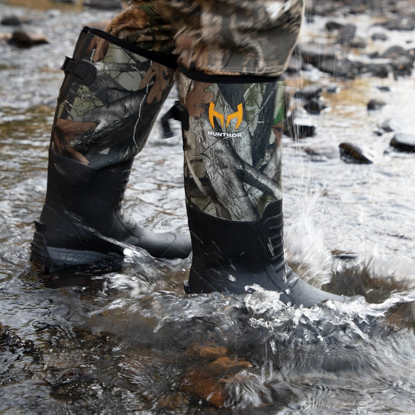 Hunthor Snake Boots for Men, Waterproof Hunting Boots, Insulated Rubber Boots, 6mm Neoprene Work Boots for Outdoor, Farming, Gardening and Fishing