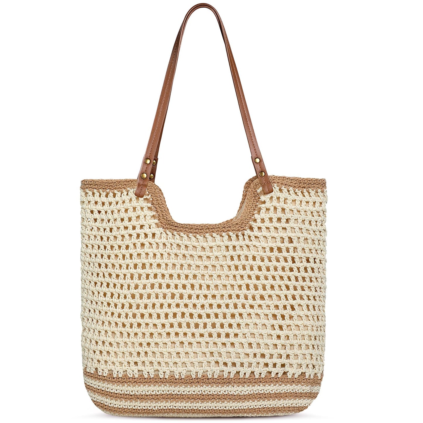 Pleneal Crochet Beach Bags for Women, Summer Beach Tote Bag, Soft Woven Shoulder Bags for Vacation