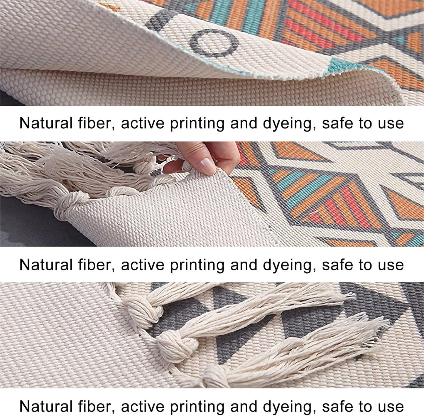 JBNJANKDAV Boho Rug Scandinavian Nursery Rainbow Print for Playroom with Neutral Area Carpet Patio Hallway Runner Mat Pad Minimalist Home Decor Living Room Bedroom Indoor Outdoor, Multi3, 90x150cm
