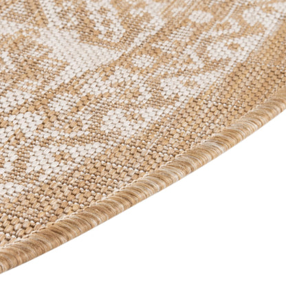 Rugs.com - Outdoor Aztec Rug – 3 Ft Round Natural Indoor/Outdoor Rug – Flatweave Area Rug for Patios, Decks, and Porches
