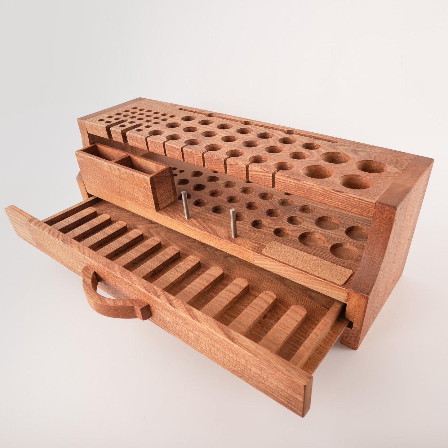 Onesince Oversized Leather Working Tool Holder, Solid Wood Leather Tool Holder, Punch Holder, Leather Tool Holders Organizers, Leather Working Tool Kit