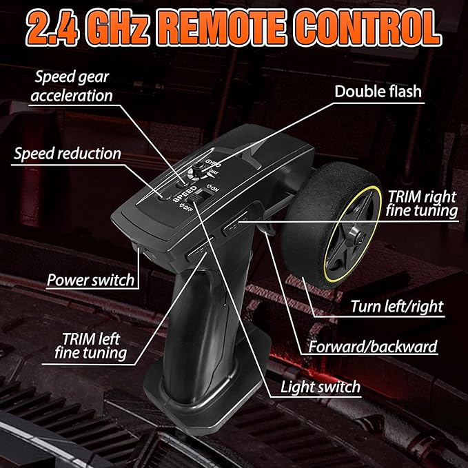 RC Drift car 1/43 Mini Rc Drift car with Gyroscope 2.4GHz Full Proportional Remote control Cars 4WD High Speed Racing with Lights Racing Tires Model Cars Gift for Adults Kids Boys Girls