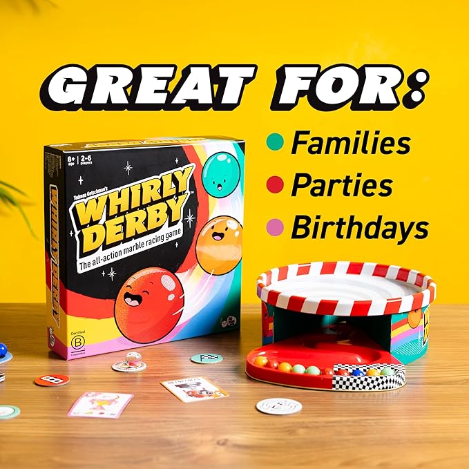Whirly Derby: The All Action Marble Racing Game | New Family Board Game for 2-6 Players Age 8+
