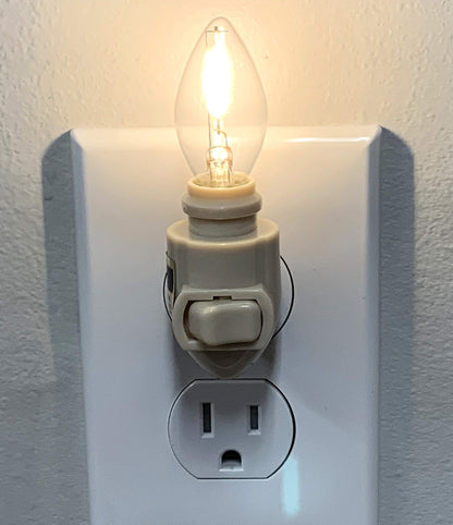 Creative Hobbies Plug in Night Light Module Includes 4 Bulbs and 4 Metal Clips, Great for Making Your Own Decorative Night Lights, Pack of 4 (White)