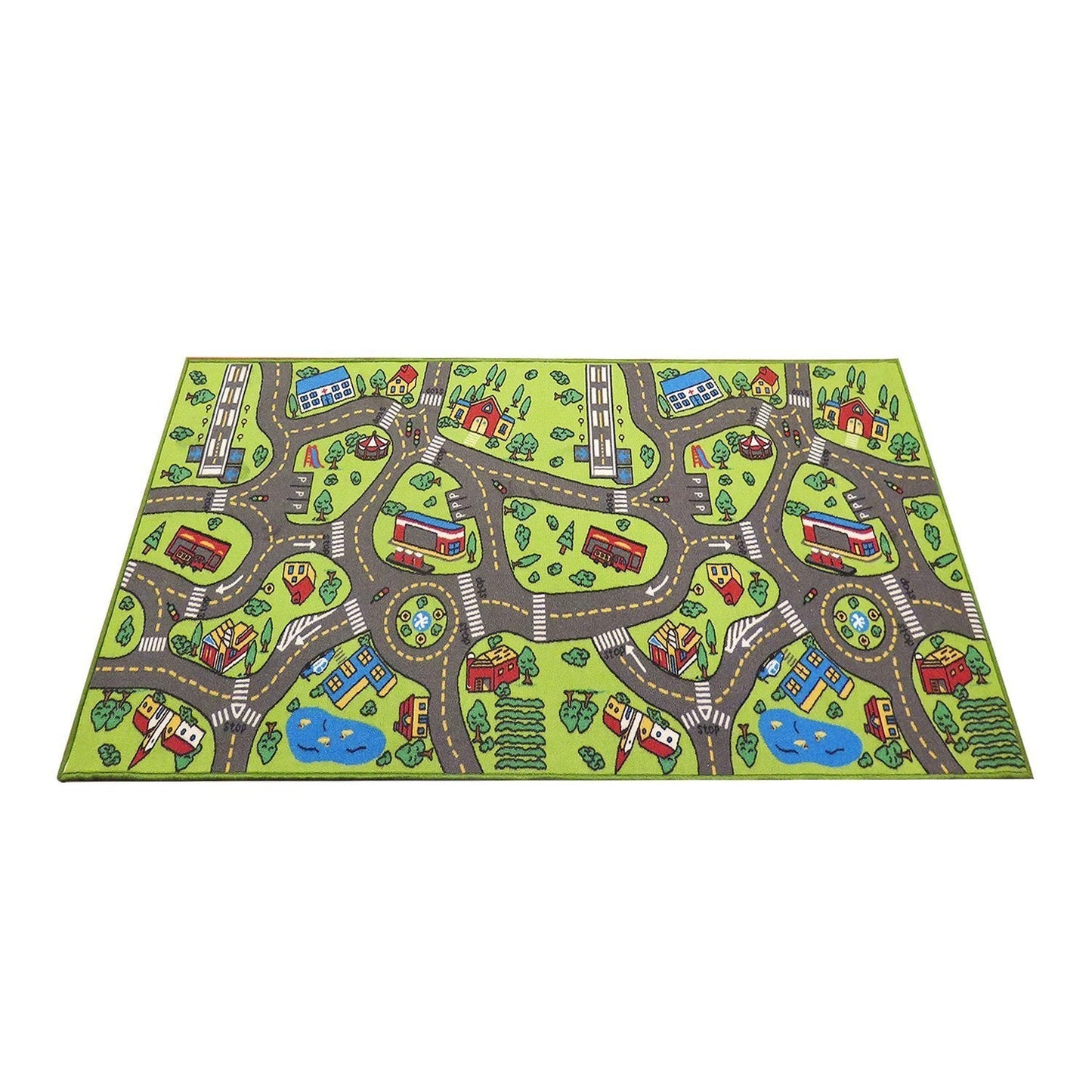 Kids Rug Playmat 80 inches by 40 inches! City Life Great for Playing with Cars and Toys - Play Learn and Have Fun Safely - Educational Road Traffic Play Mat for Bedroom Play Room Game Safe Area