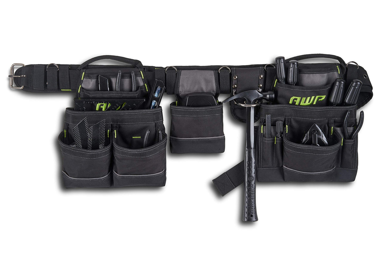 AWP Tool Belt, Tool Rig, Durable Premium Utility Belt Organizer for Men and Women, Made for Utility Work, Electrician Use, Mechanic Work and More, L-699-P-3
