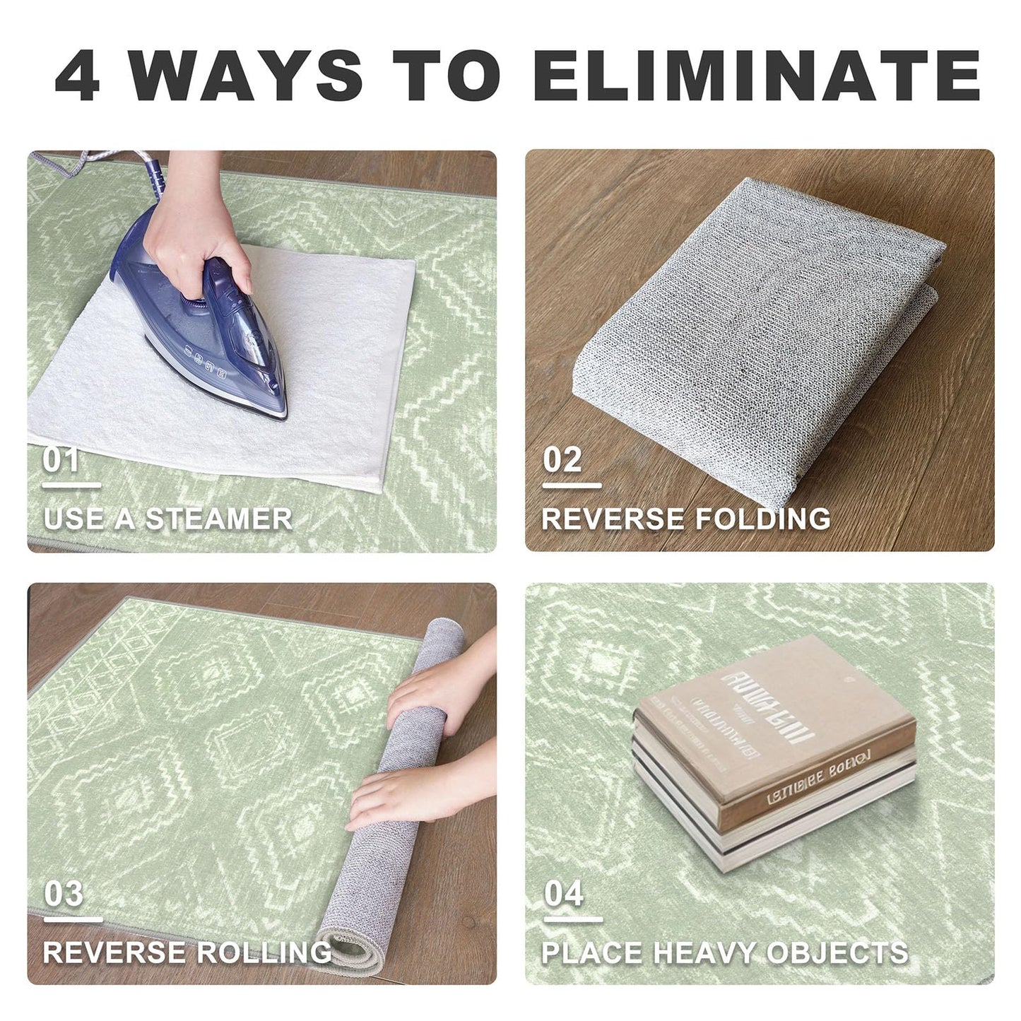 KILOCOCO Boho Entryway Rug 2x3 Printed Small Area Rug Indoor Door Mat Machine Washable Kitchen Rugs Super Soft Non Slip Throw Rugs for Bedroom Entrance Geometric Laundry Room, Grey Green