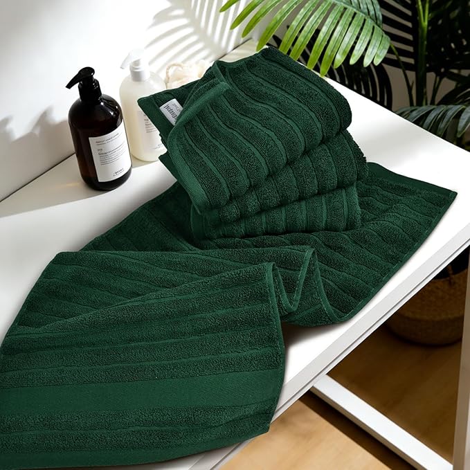 Jacquotha 4-Pack Hand Towels Ribbed – Kitchen & Bathroom Premium Cotton Towels
