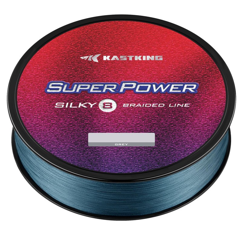 KastKing Superpower Silky8 Braided Fishing Line, Gray, 8 Strands, 6 LB, 300 Yds