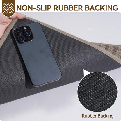 QiCaiJia Front Door Mat 31''x47'', Absorbent Dirt Resist Washable Non Slip Low-Profile Indoor Doormat, Easy Clean Welcome Entryway Door Mats, Brown