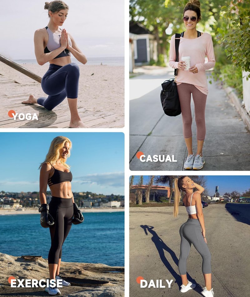 GAYHAY High Waisted Capri Leggings for Women - Soft Slim Yoga Pants for Running Cycling Workout