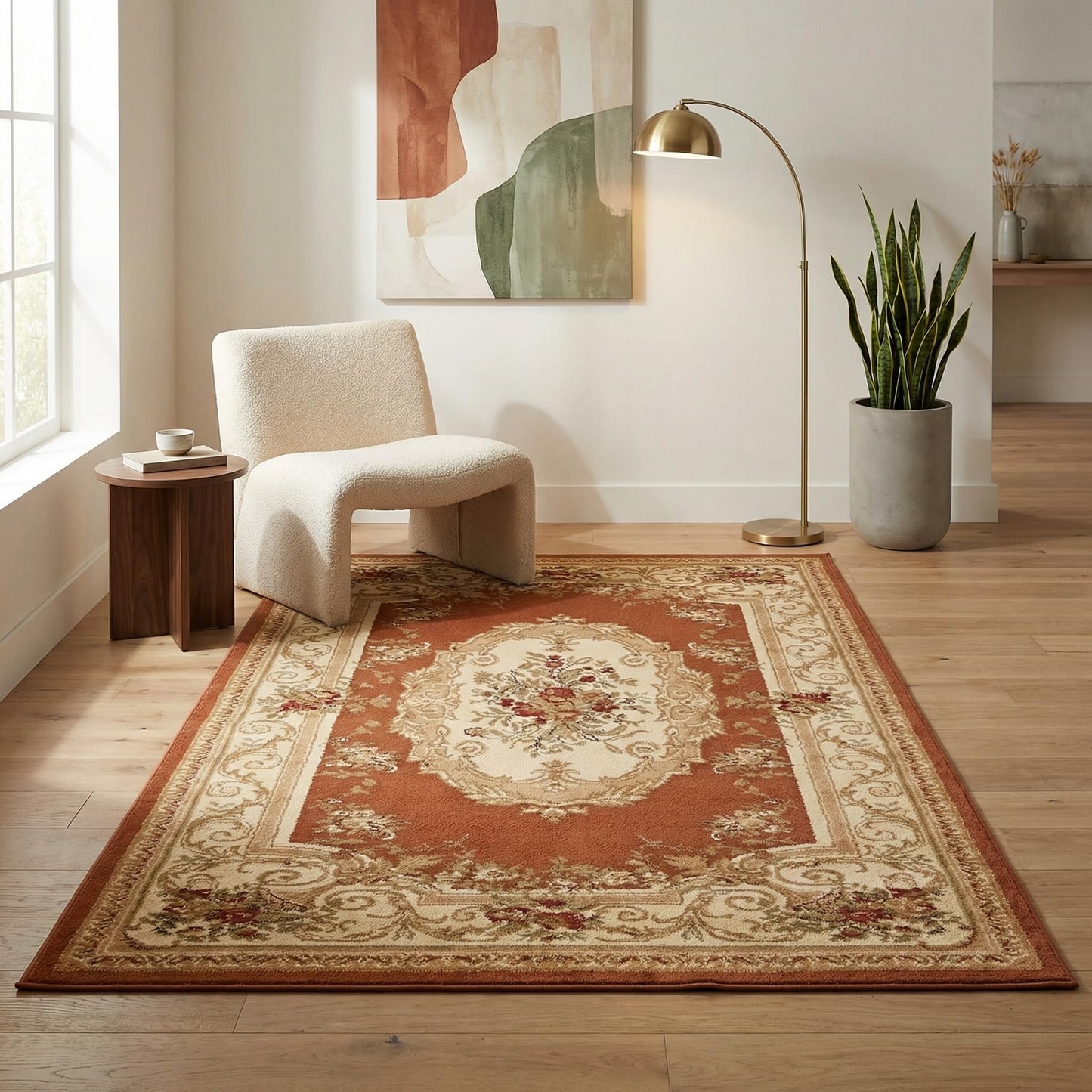 Unique Loom Versailles Collection Area Rug - Henry (3' 1" x 5' 3" Rectangle Brick Red/Brown)