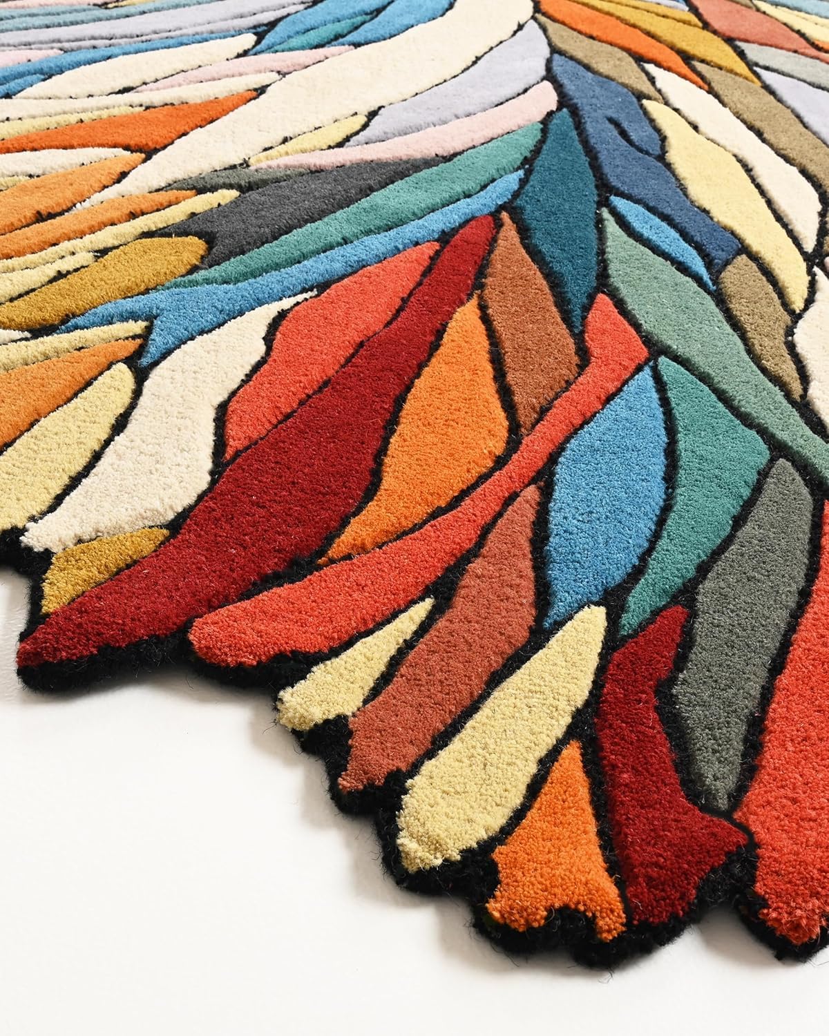 Restoration and Renovation Handmade Irregular Shape Wool Area Rug | Unique Contemporary Botanical Design, Thick & Soft Carpet | Perfect for Living Room, Bedroom Decor (Multi, 5' x 8')